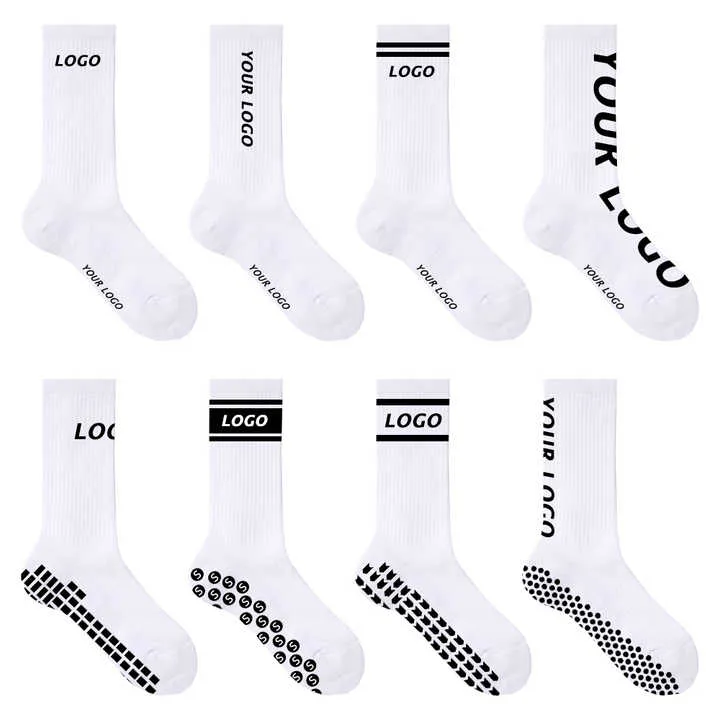 جوارب طاقم عالية الجودة بشعار رياضي للرجال جوارب رياضية قطنية مخصصة High Quality Men's Sports Logo Crew Socks Custom Cotton Athletic Socks