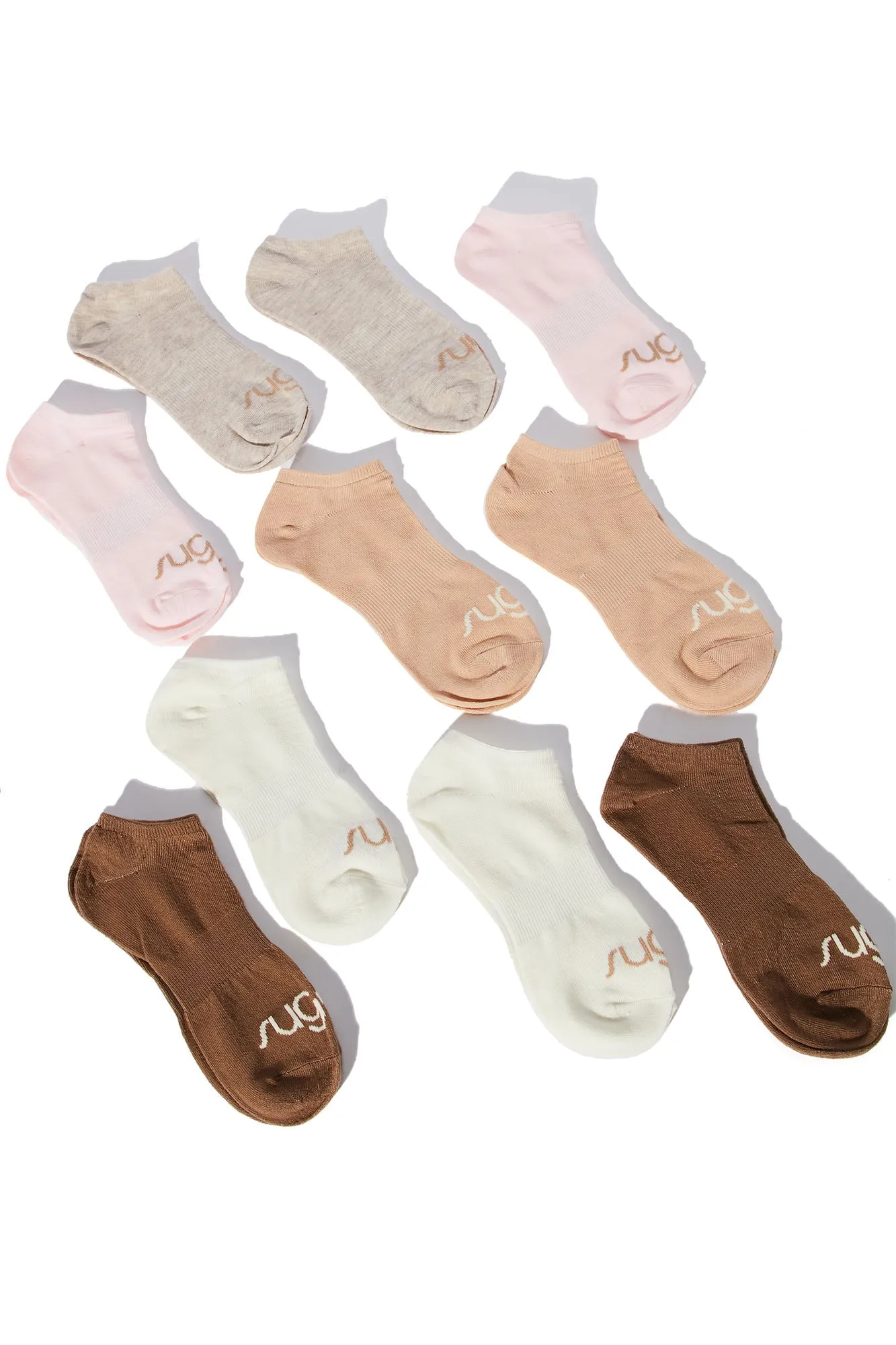 10 Pack Everyday Socks - Nude/combo