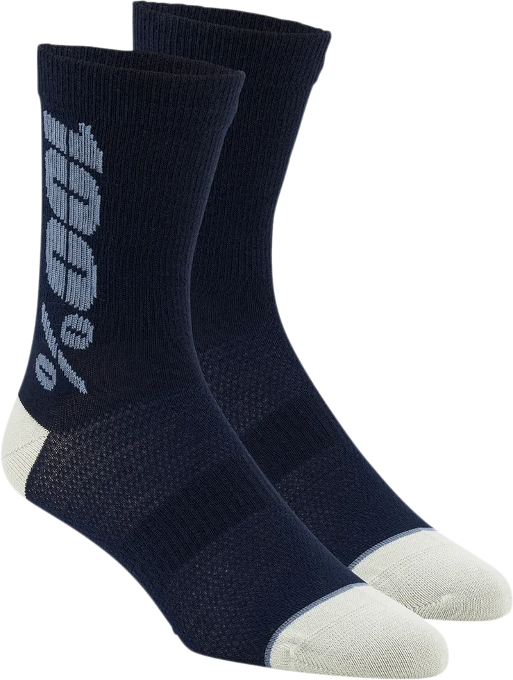 100% Rythym Socks - Navy/Slate - Large/XL 24006-455-18