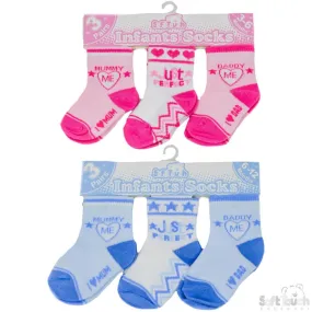 3 Pack Turnover Socks (0-12 Months)  S140