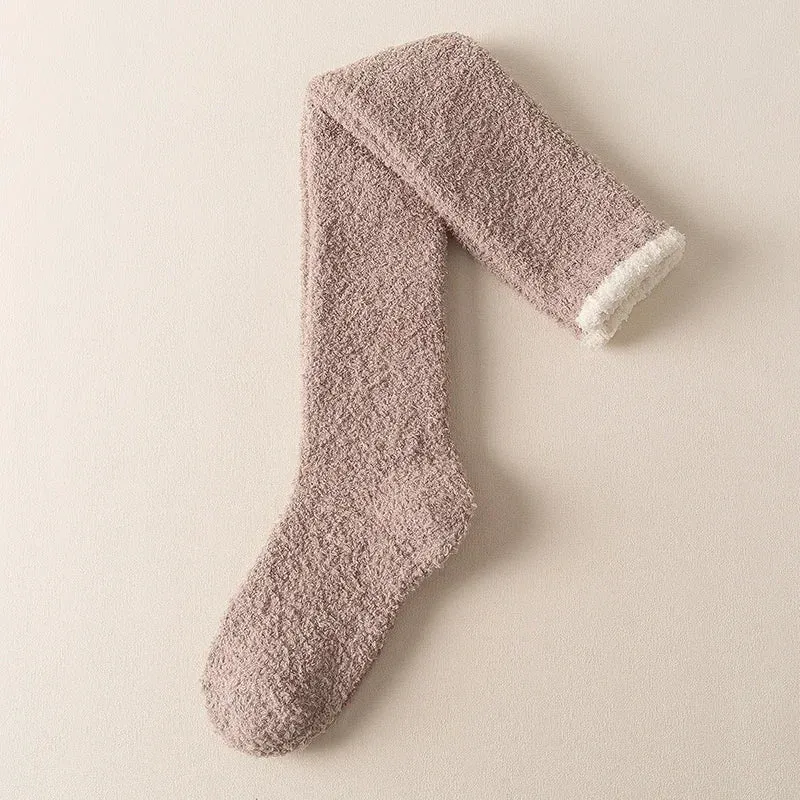 3Leaves Fuzzy Knee High Socks