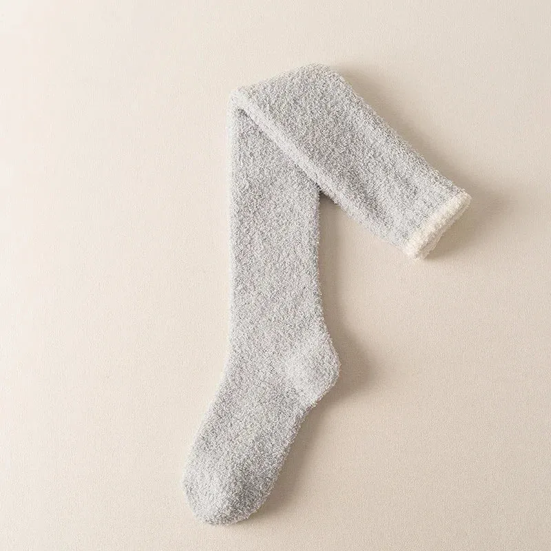 3Leaves Fuzzy Knee High Socks