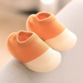 Baby Solid Color Stitching Socks Floor Shoes