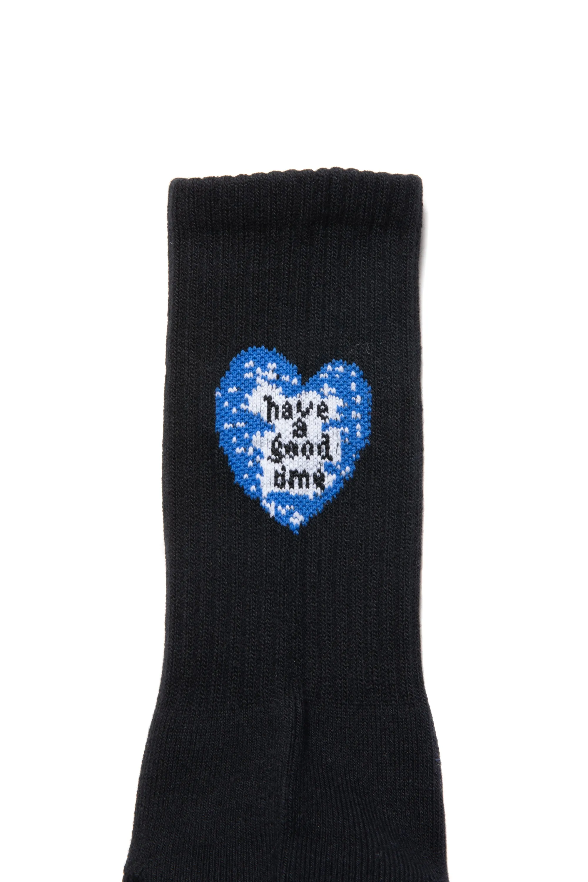 BACK BLUE HEART LOGO SOCKS BLACK