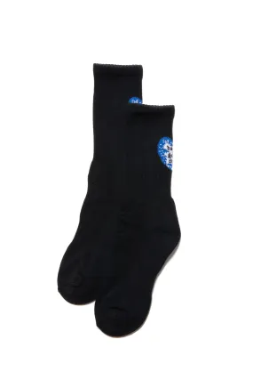 BACK BLUE HEART LOGO SOCKS BLACK