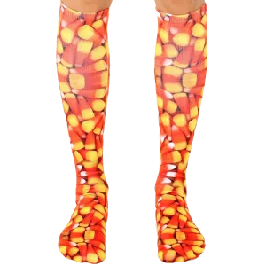 Candy Corn Knee High Unisex Socks