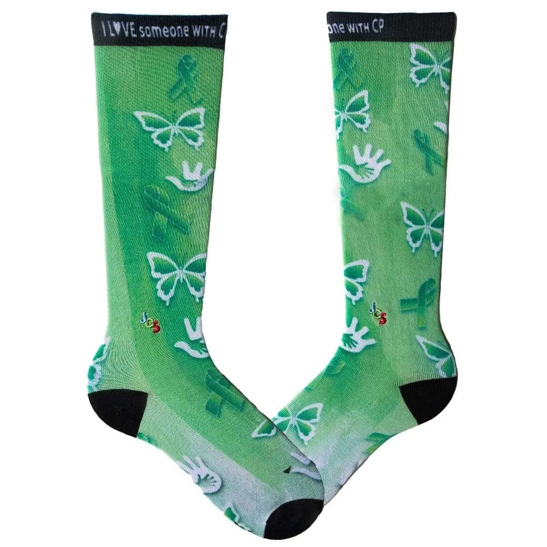 Cerebral Palsy Awareness Watercolor Knee High Sock