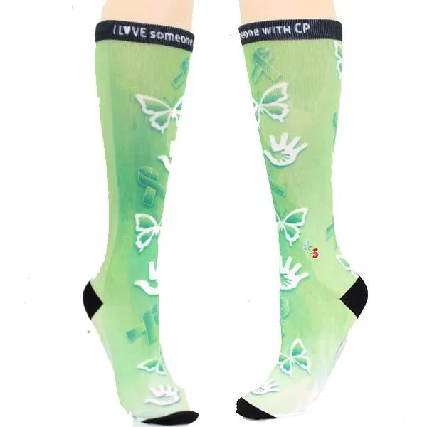 Cerebral Palsy Awareness Watercolor Knee High Sock