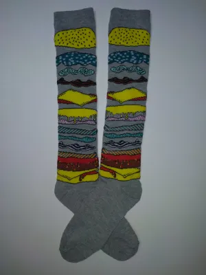 Cheeseburger Knee High Socks