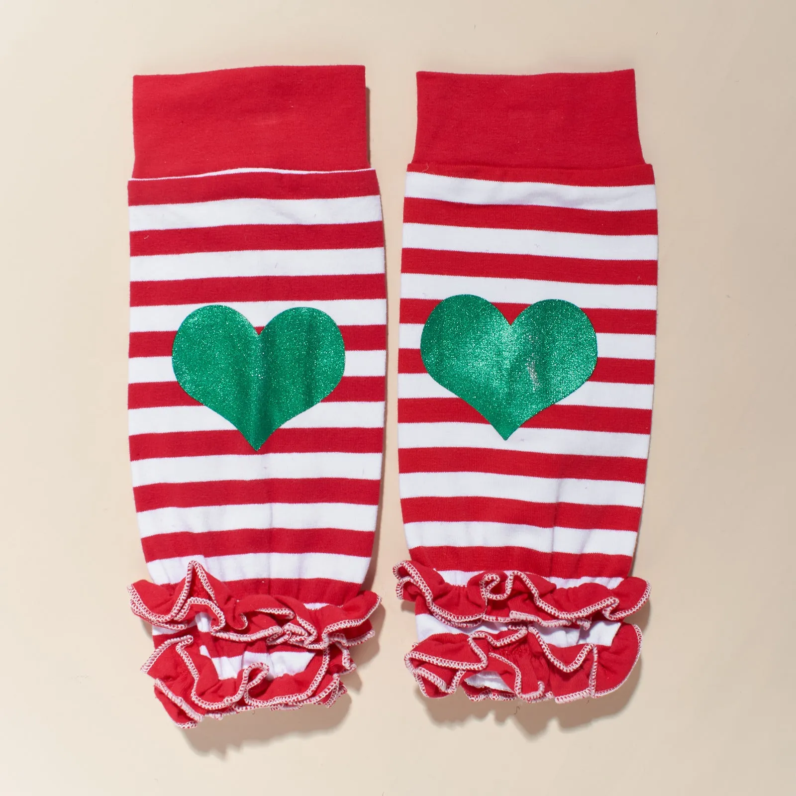 Christmas Girls Sarong Long Sleeve Bow Striped Socks Cartoon Print Letters 4PCS Set