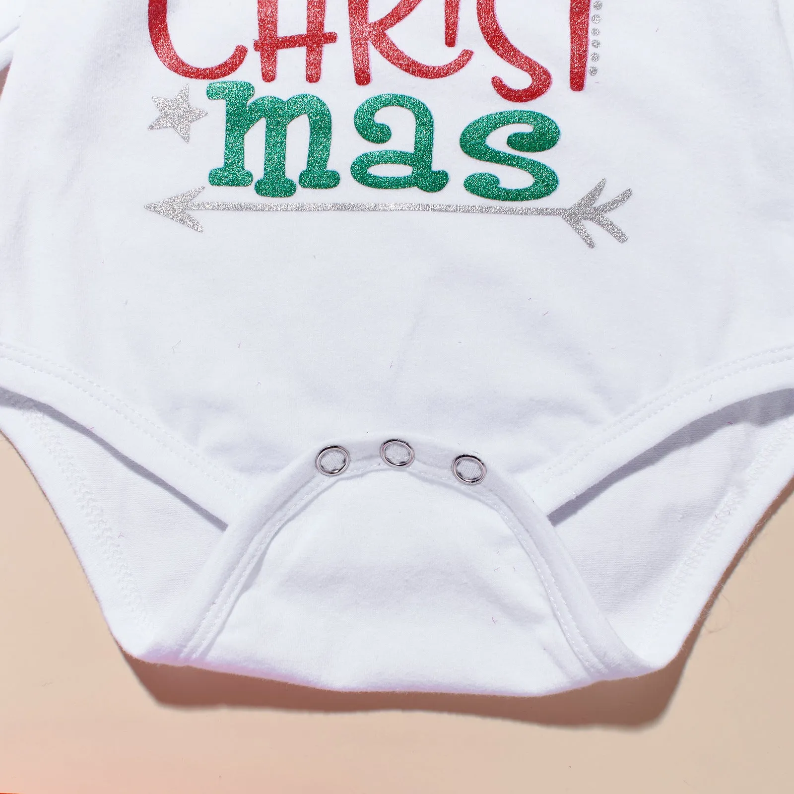 Christmas Girls Sarong Long Sleeve Bow Striped Socks Cartoon Print Letters 4PCS Set