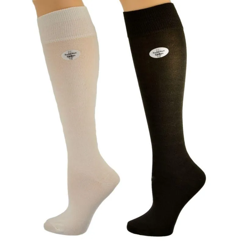 Classic Flat Knit Bamboo Knee Hi Socks 2 pair Pack