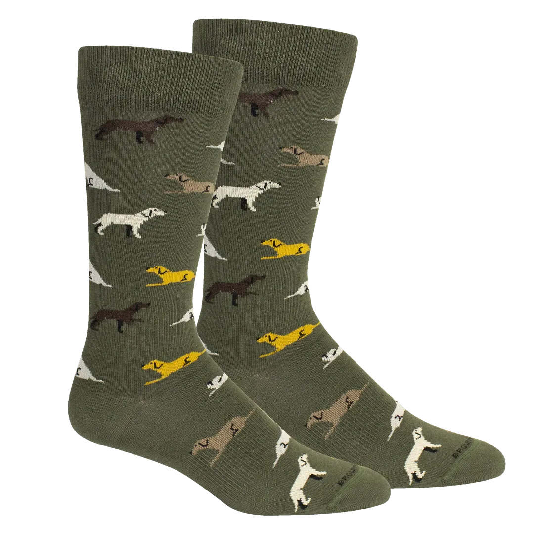 Command Green Men's Socks With Dogs