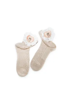 Crying Heart Socks / Beige
