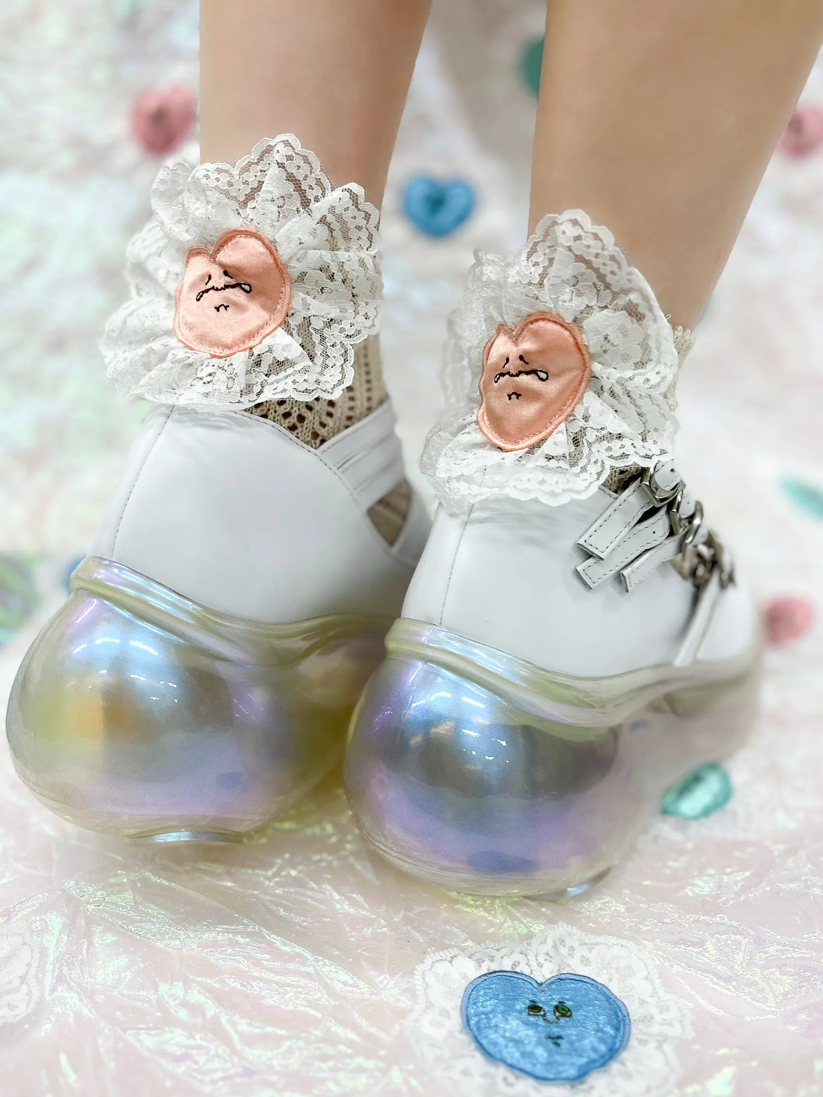 Crying Heart Socks / Beige