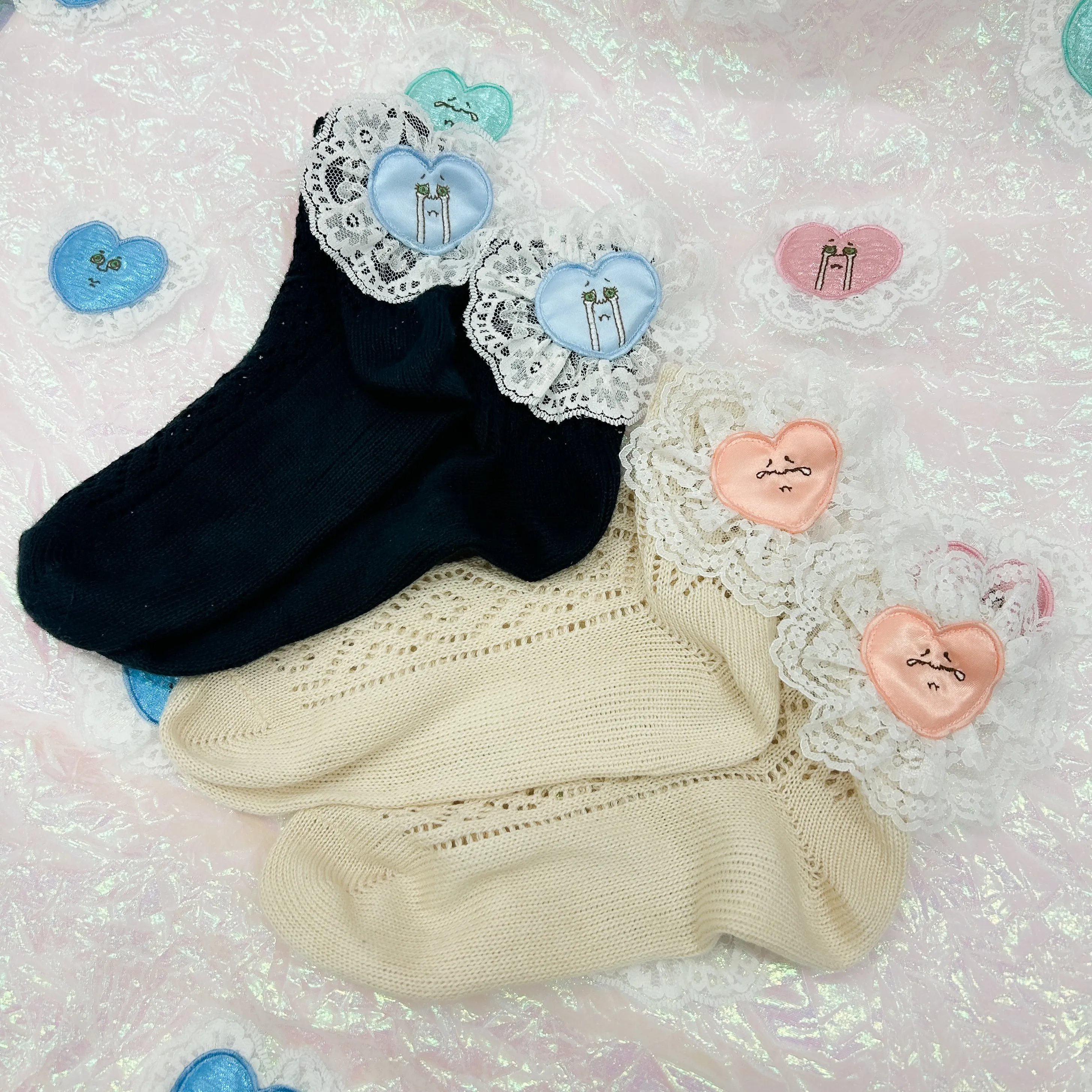 Crying Heart Socks / Black