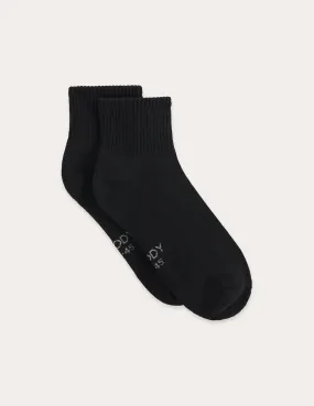 Black Cushioned Quarter Crew Socks for Enhanced Comfort