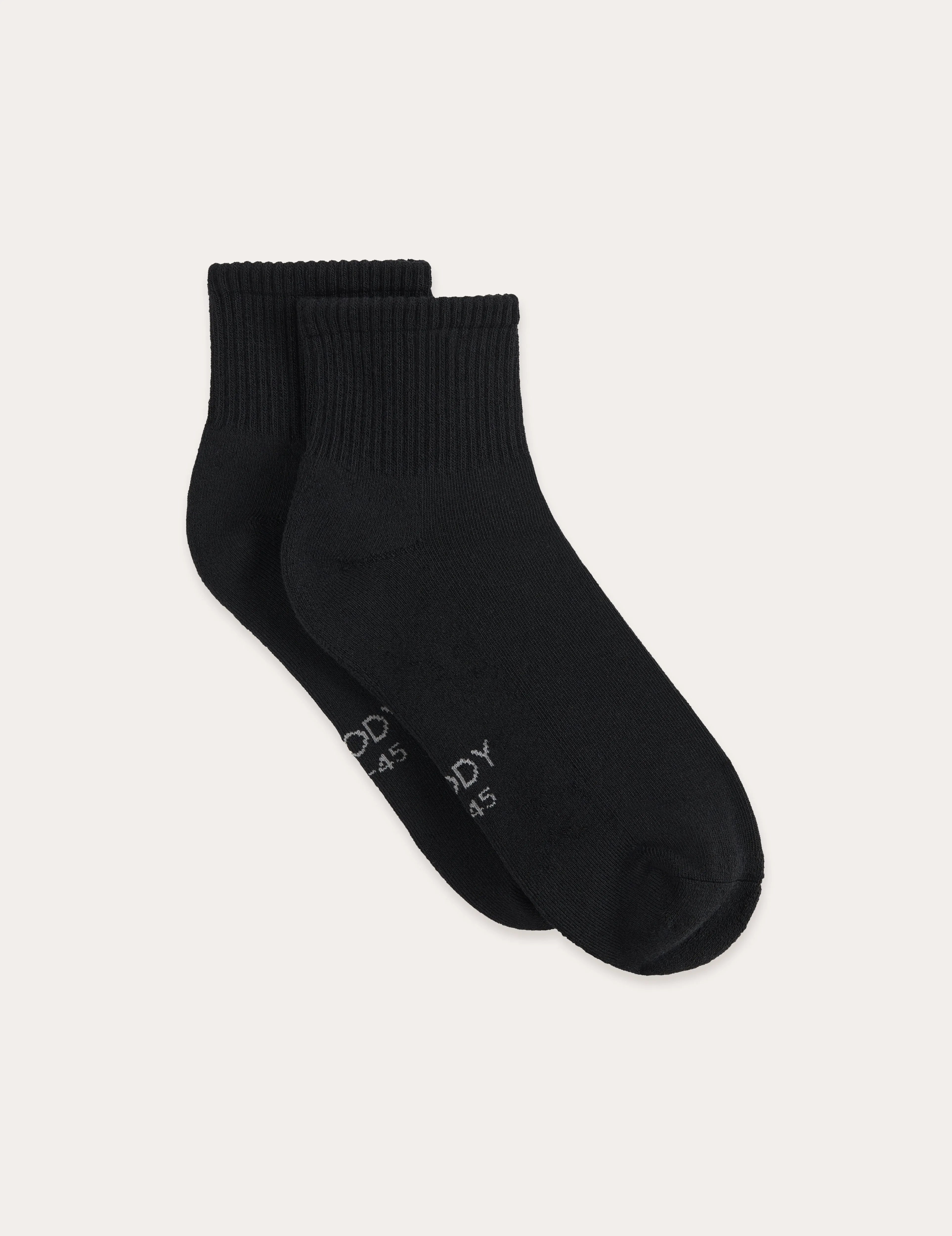 Black Cushioned Quarter Crew Socks for Enhanced Comfort