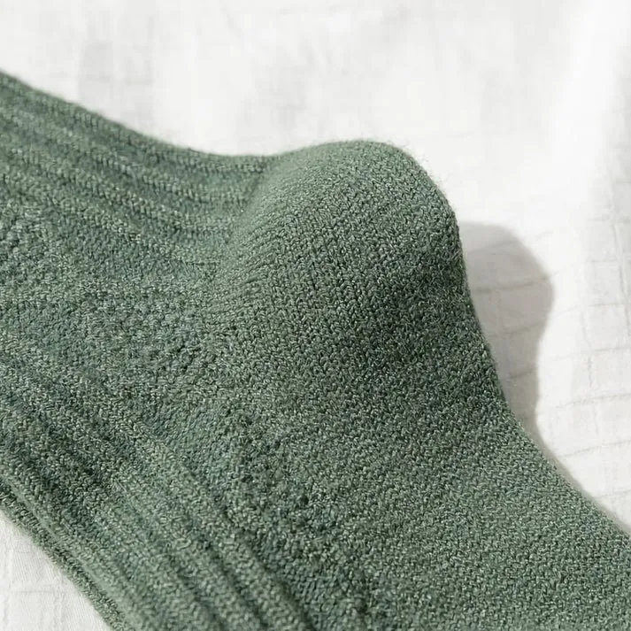 Diamond Wool and Cashmere Socks in Green