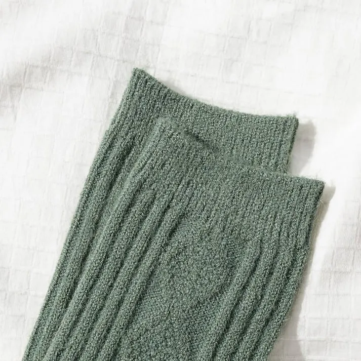 Diamond Wool and Cashmere Socks in Green