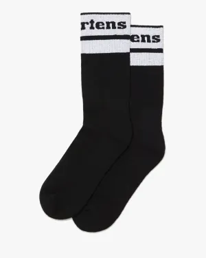 Dr Martens Athletic Logo Organic Cotton Blend Socks - Black / White