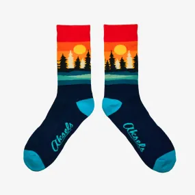 Dusk Wood Sunset Men's & Women's Crew Socks