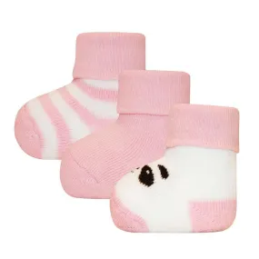 Ewers Panda Pink Newborn Socks 德國淺藍熊貓初生襪(3對)
