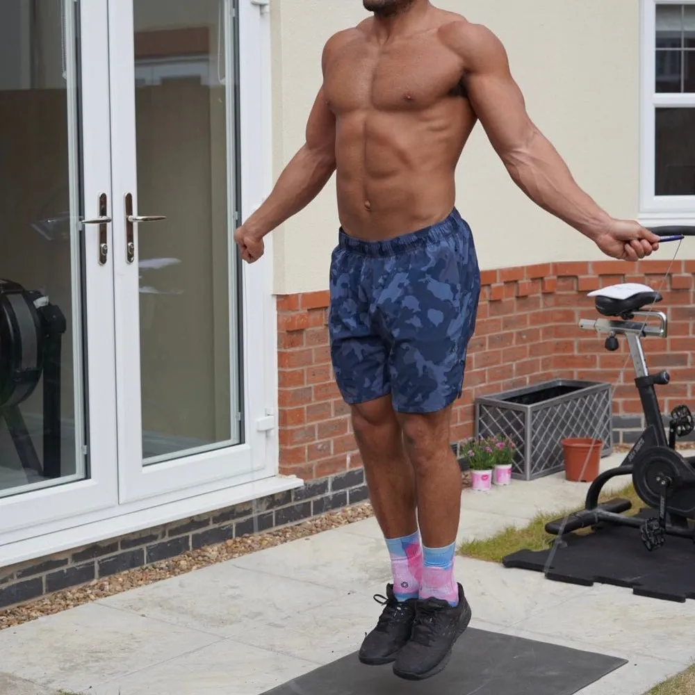Geo Twist Pink & Blue Socks