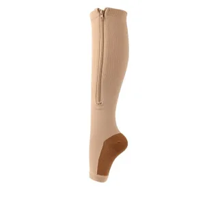 GRW Knee High Compression Socks Women Breathable Calf Protection Side Zipper Open Toe