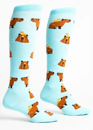 Happy Capybara Knee Socks
