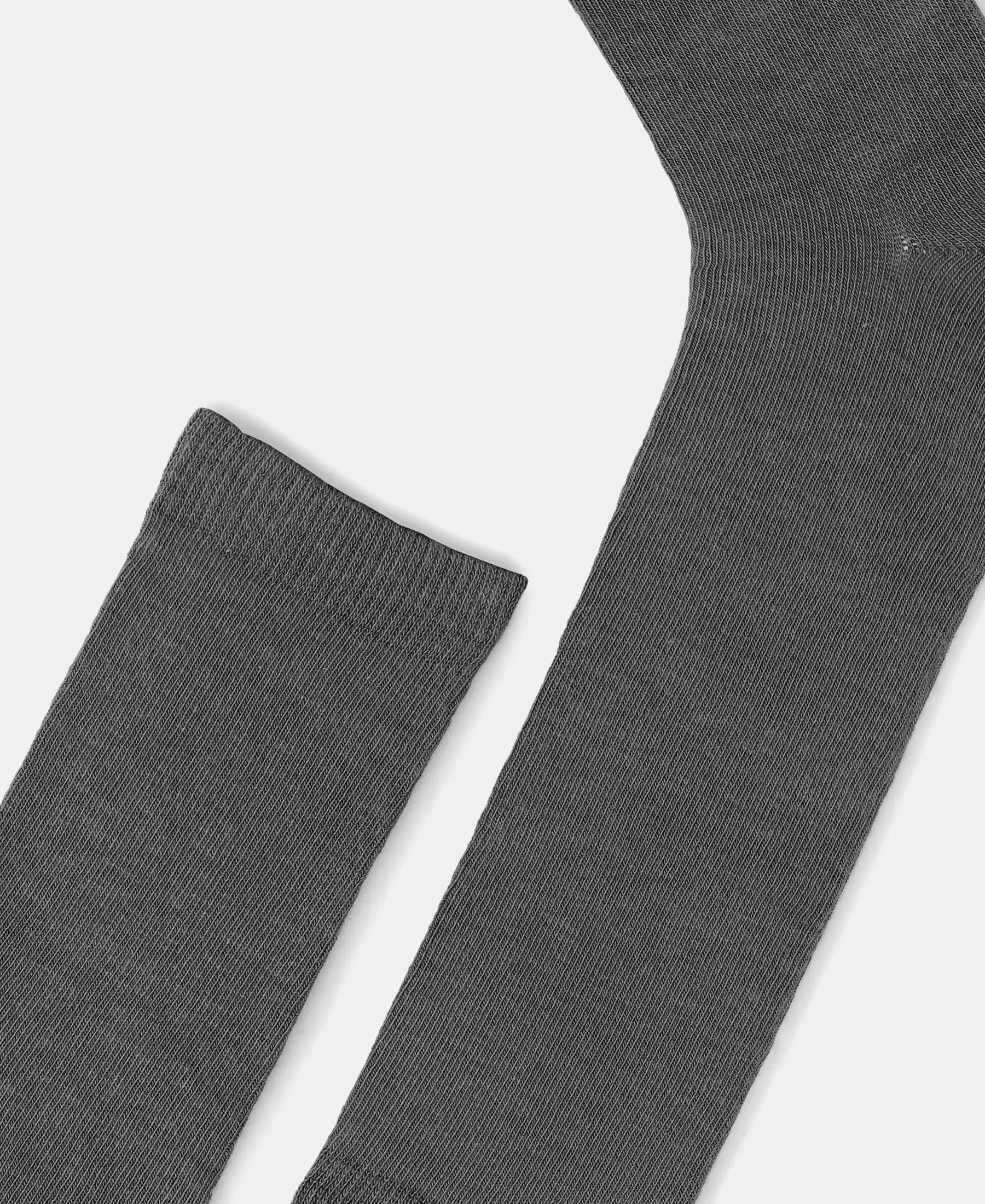 Kid's Compact Cotton Stretch Solid Knee Length Socks With StayFresh Treatment - Gun Metal