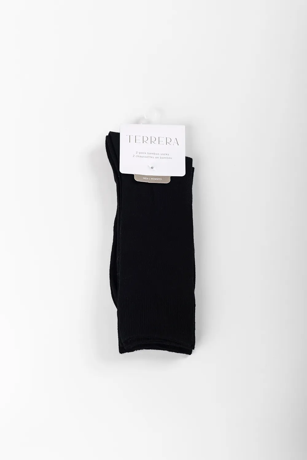 Mens' 2-pack Crew Length Bamboo Socks - Black