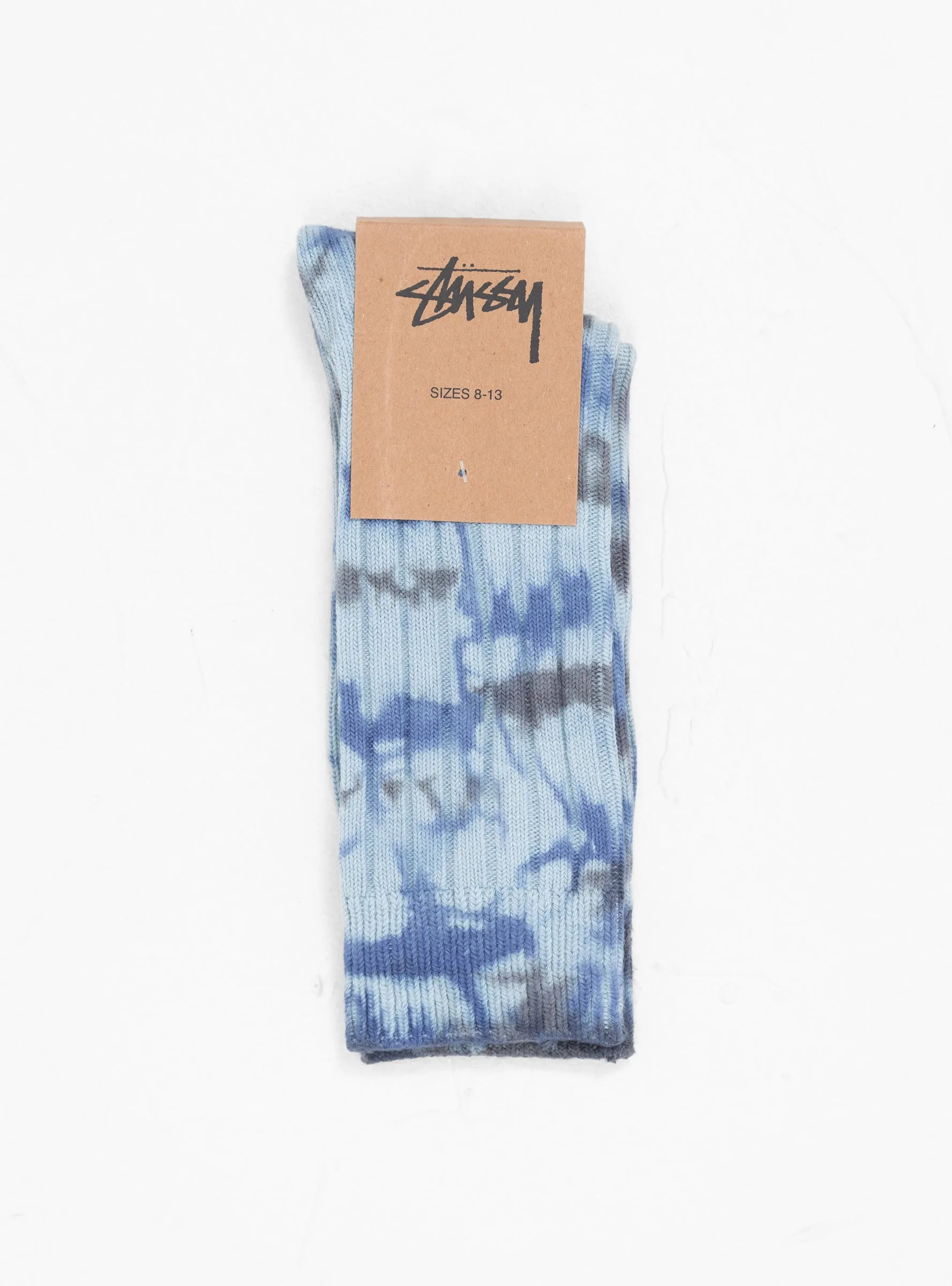 Multi Dyed Ribbed Socks Steel & Blue