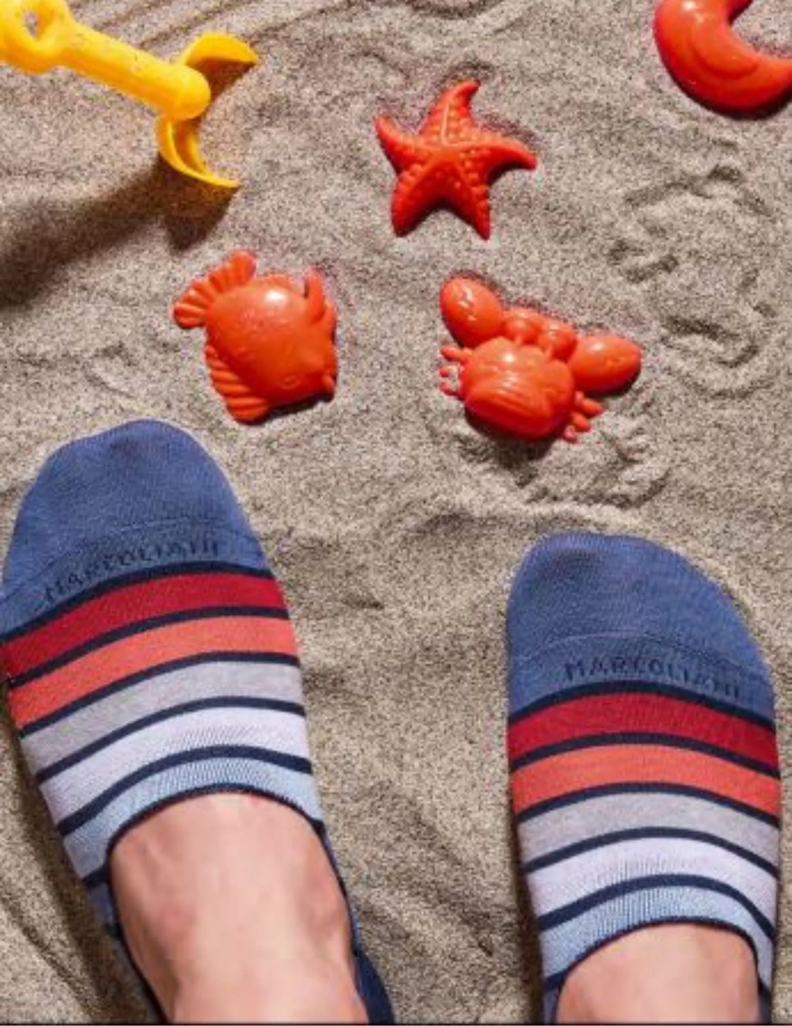 No Show Bellagio Stripe Socks | Navy Petrol