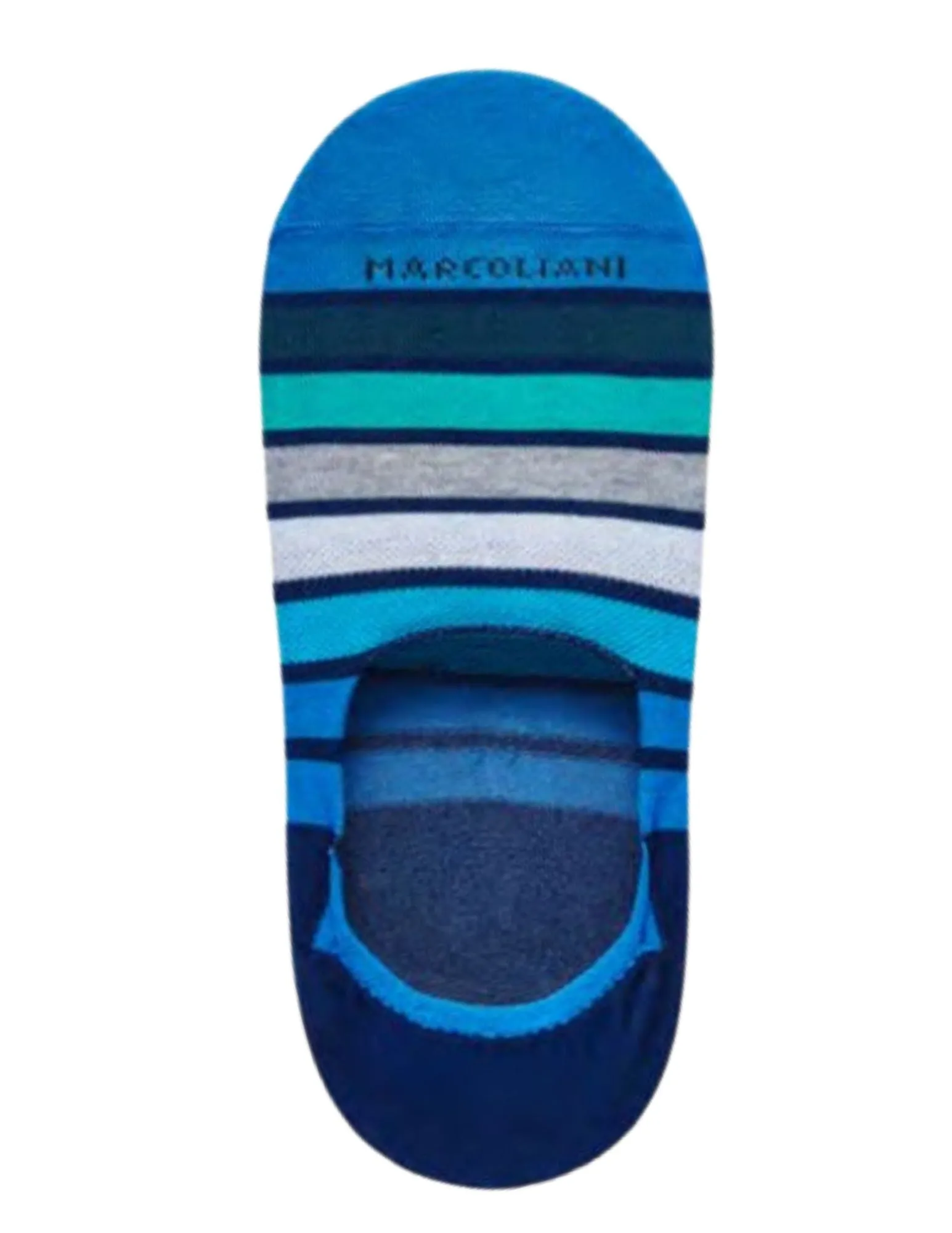 No Show Bellagio Stripe Socks | Navy Petrol