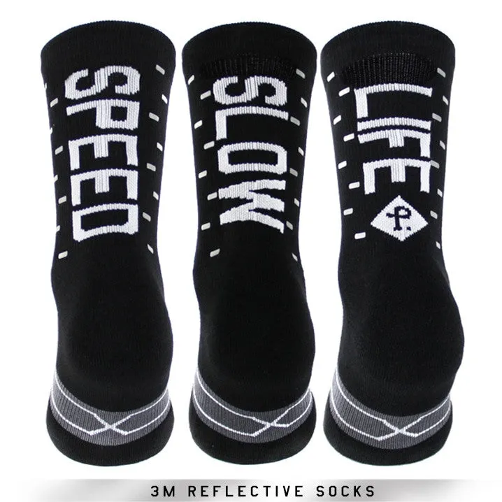 Pacific and Co Socks - Reflective Speed Slow Life - Black