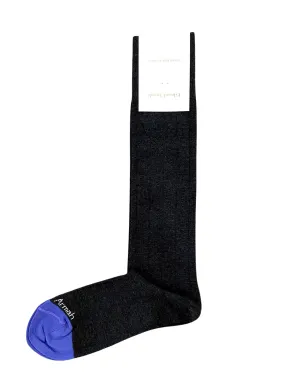 Ribbed Over The Calf Socks | Charcoal/Purple