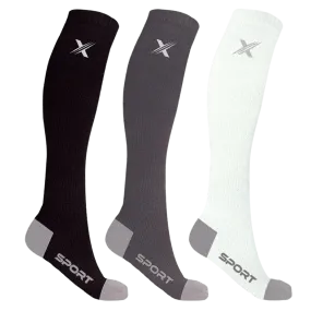 Run  Blk/gry/wht - Atheltic Grade Compression Socks (3-Pairs)