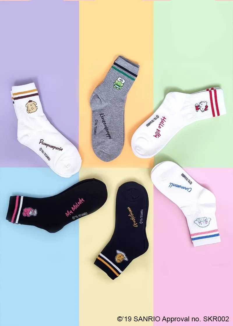 Sanrio Friends Korea - Adorable Sweet Crew Length Socks for Cozy Everyday Wear