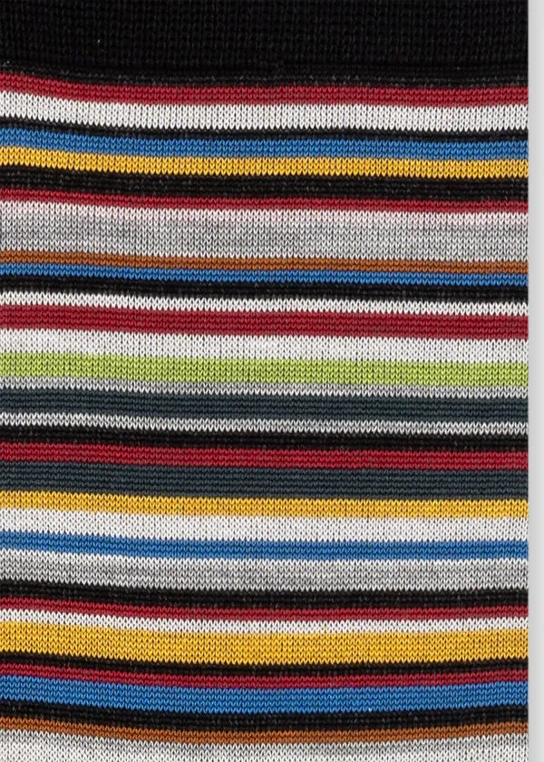 'Signature Stripe' Silk-Blend Socks