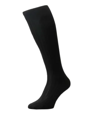 Silk Ribbed Socks | Black