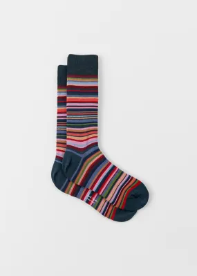 Striped Socks | Teal Mix