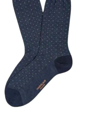 Varese Pindot Socks | Navy