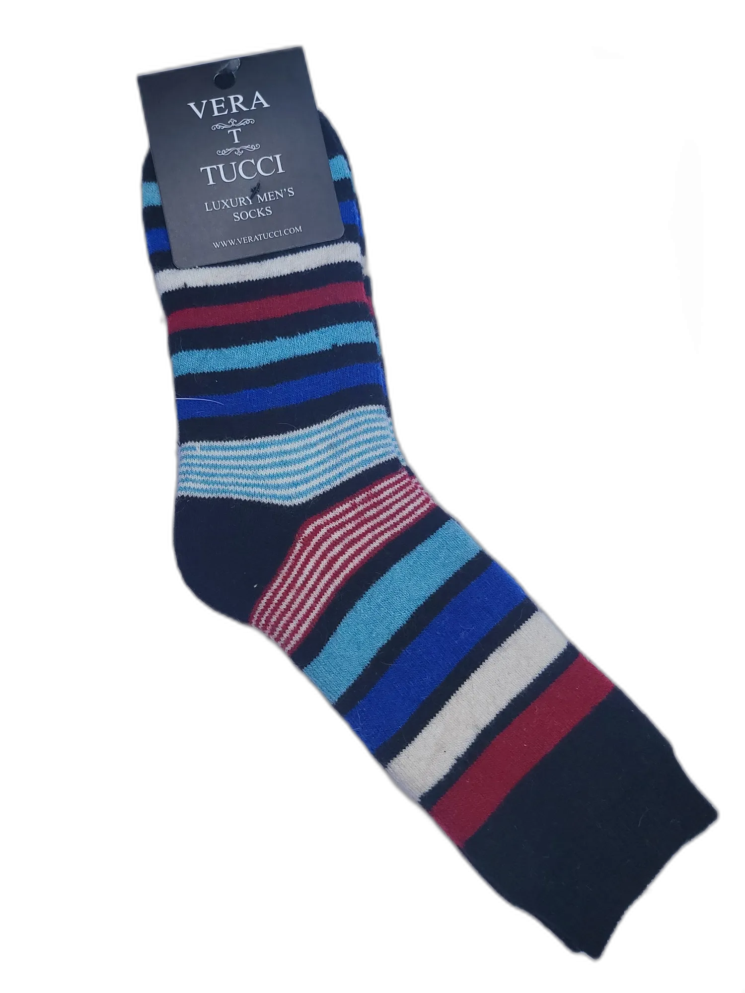 VERA TUCCI STRIPE PATTERN MEN'S THERMAL WINTER SOCKS RMD2305-89-04 NEW FOR AW23!